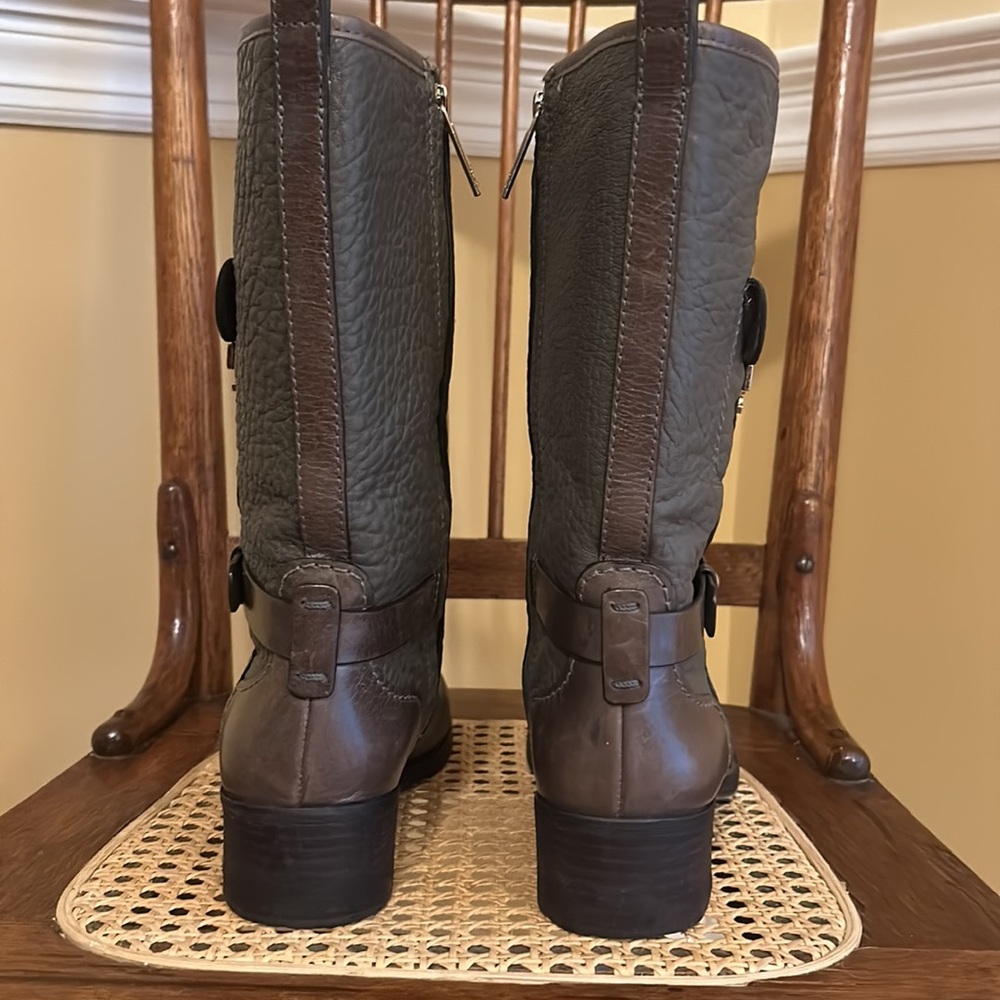 Tory Burch Brown Leather Boots, Size 8 1/2 M - Picture 6 of 13